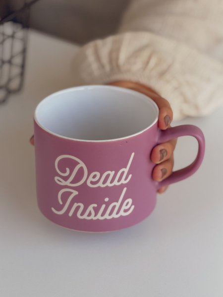 كوب بعبارة Dead inside بحجم 450ml